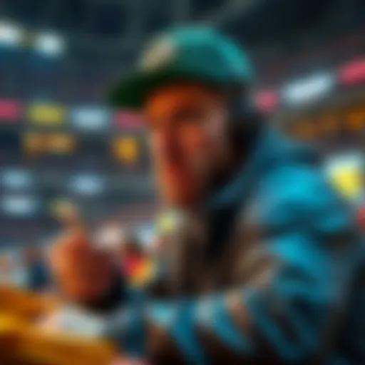 A gambler places a bet of 50 dollars during the Packers game, focusing on the advertisers and their use of the word 'STUFFED'.