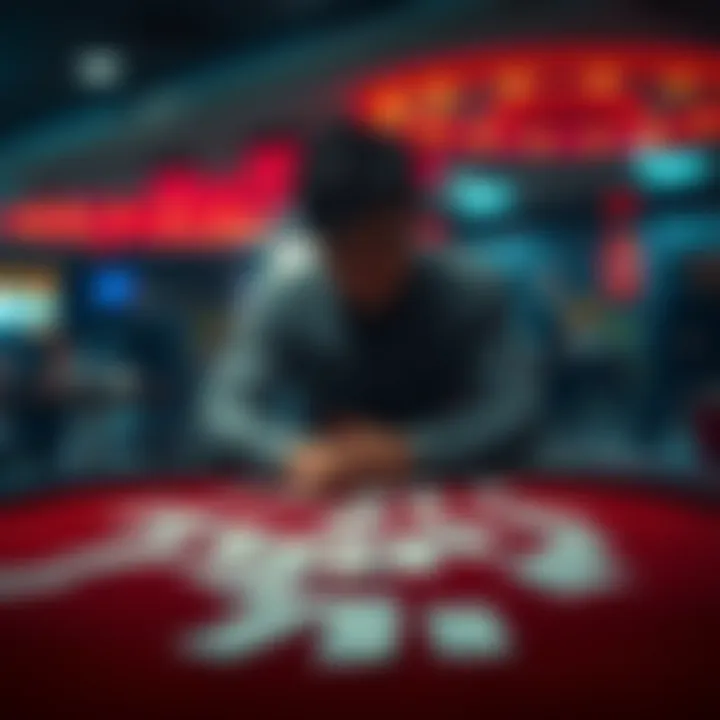 A sad person sitting alone at a table with empty betting slips, symbolizing loss in gambling.