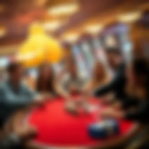 Excited gamblers at a poker table celebrating a big win at the Golden Nugget in Lake Tahoe