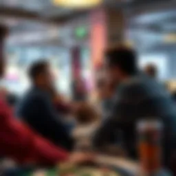 Group of people discussing gambling addiction in a casual setting