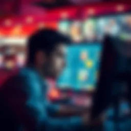 Individual looking worried while staring at a gambling website on a computer screen, reflecting on past losses.