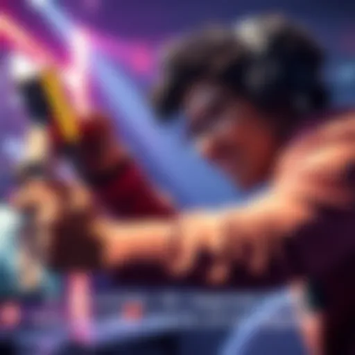 A gamer intensely focused, performing a decisive move that leads to a comeback victory in a video game
