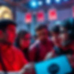 A group of gamers discussing their dissatisfaction with a video game, showing frustration and concern on their faces.