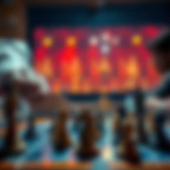 A player focused on making strategic moves in a tense game ending, with game pieces visibly arranged on a table