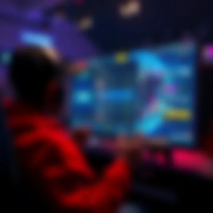 A focused gamer strategizing to reach Platina 2 rank on a screen with game stats