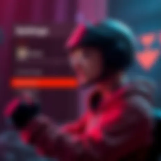 A gamer adjusting settings on a video game character, showing options for personalization.