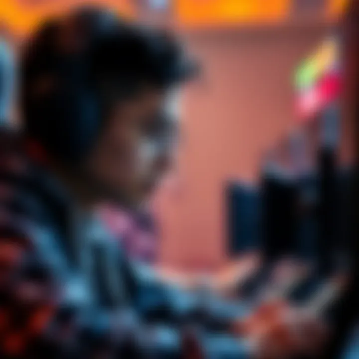 A Dallas player concentrates deeply on a challenging video game during a long marathon session