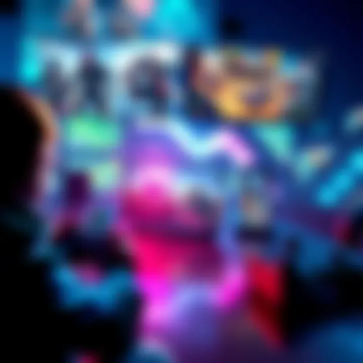 A comparison of gaming on various platforms like consoles, PCs, and mobile devices, showing different graphics and player interactions.