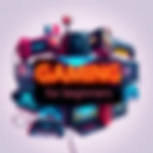 A collage of beginner-friendly gaming websites with vibrant graphics and friendly interfaces