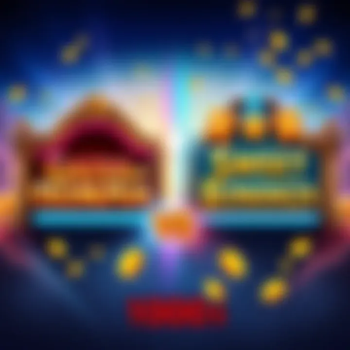 Side by side comparison of Gates of Olympus and Sweet Bonanza slot games with bonus symbols