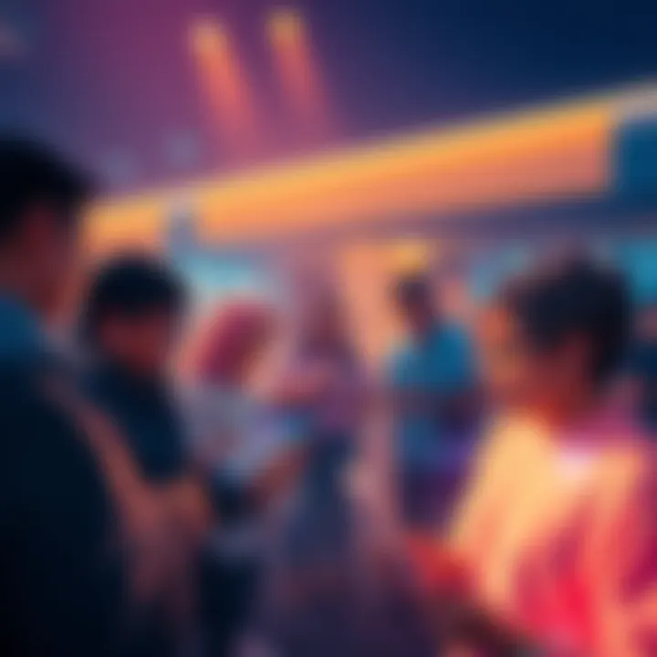 A visual representation of the GetOffMyDickerson Lay, showing people engaged in interactions on digital platforms.