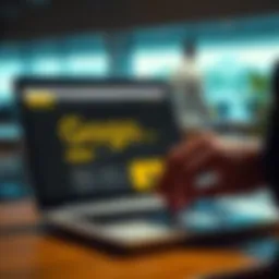 A person examining the Gogogold website on a laptop, looking skeptical about its legitimacy.