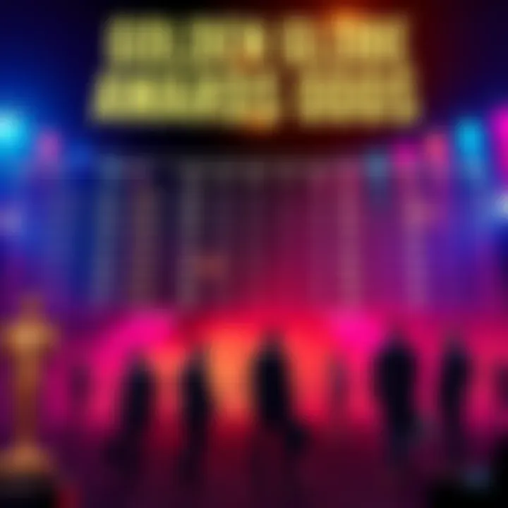 A graphic showing updated odds for Golden Globe and other awards, with elements representing sports betting in Canada and people discussing strategies.