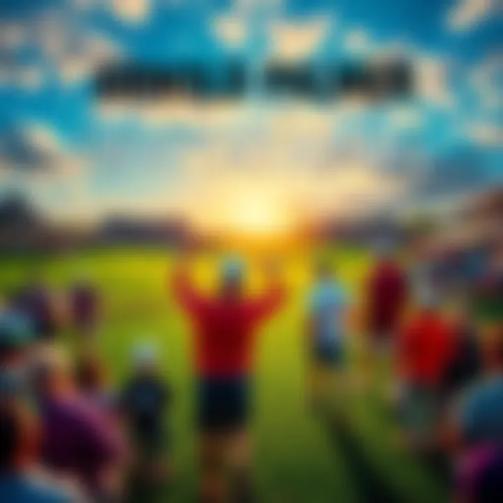 A group of golfers competing at Bay Hill during the Arnold Palmer Invitational, showcasing the vibrant crowd and lush green course.