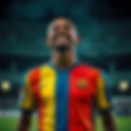 A person expresses gratitude while wearing a vibrant football jersey, capturing an emotional connection to the sport.