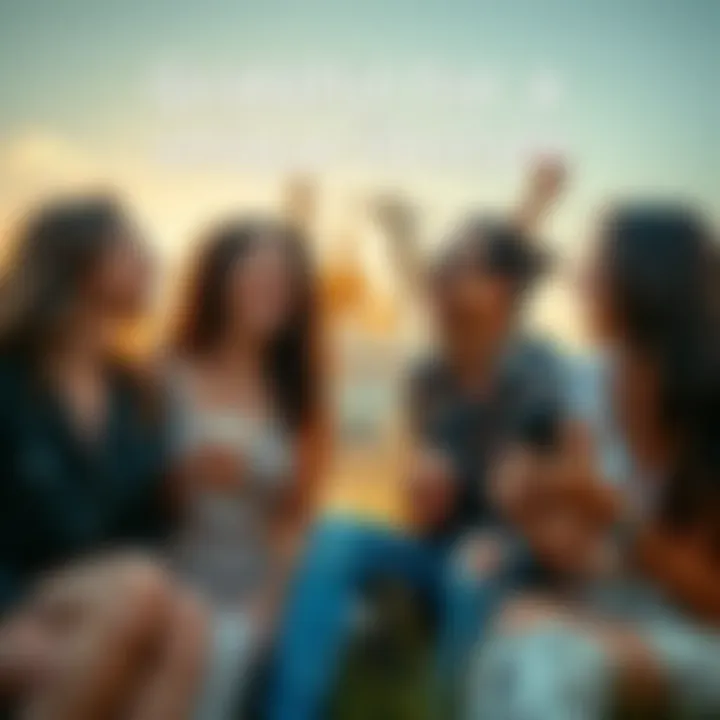 A group of friends laughing and enjoying a fun, carefree moment outdoors, celebrating their alternative lifestyle choices.