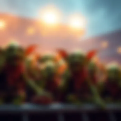 A group of cheerful green goblins cheering with excitement during a football game, hoping for touchdowns and good luck.