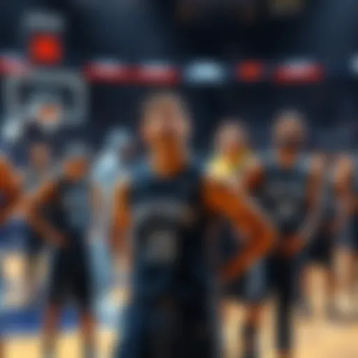 Members of the Grizzlies team looking frustrated on the basketball court during a game