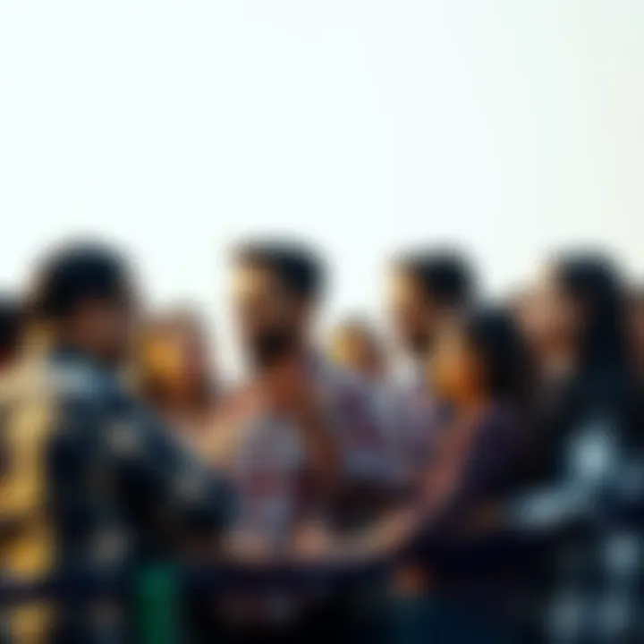 A group of diverse people engaged in a lively discussion about decision making, showcasing different opinions and ideas.