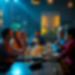 People gathered around a table sharing a meal and discussing future changes