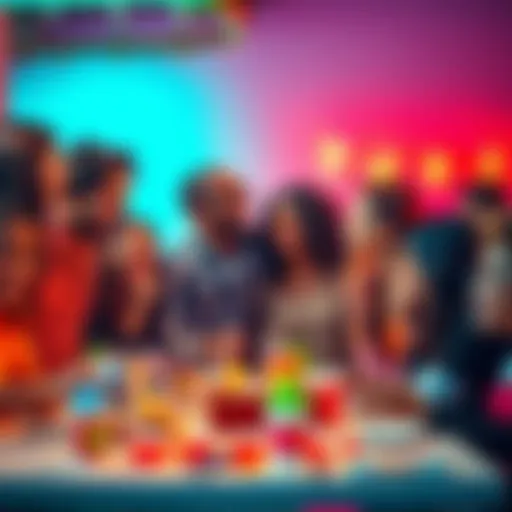 A diverse group of people engaged in fun activities, sharing moments of laughter and creativity