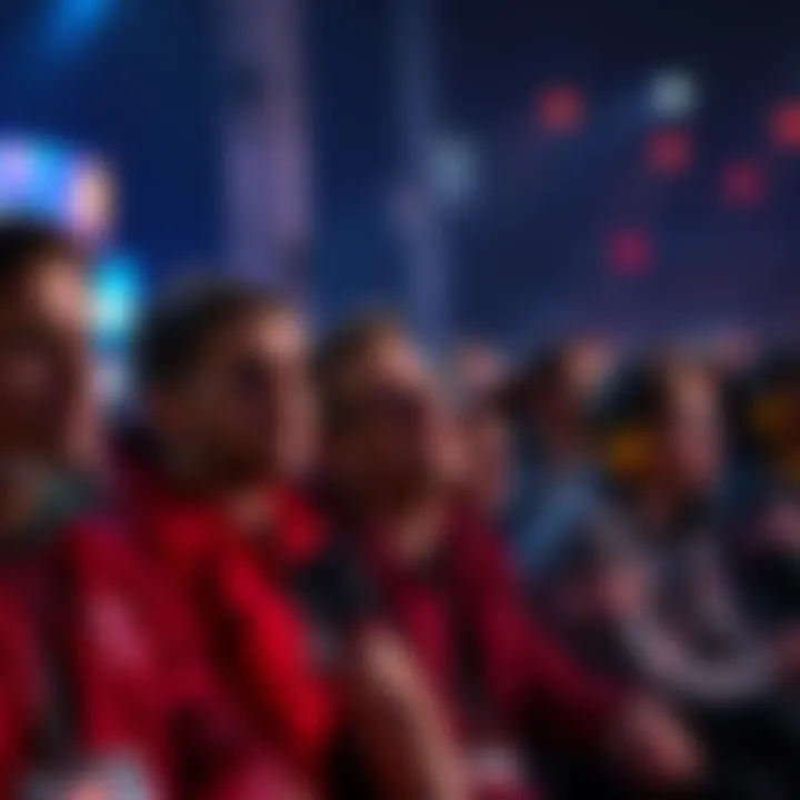 A group of individuals looking disinterested at a gaming event, illustrating the disconnect between performers and the audience.