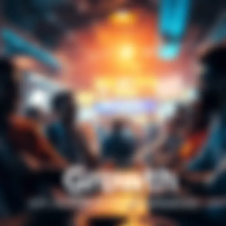 People looking excited about potential growth opportunities in a lively setting