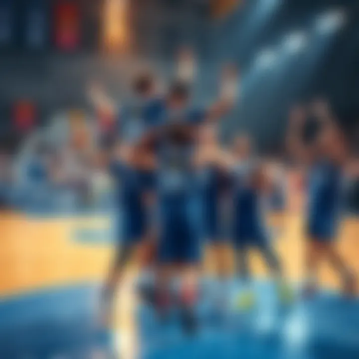 Gsw players celebrating a dominant win on the court, showing excitement and teamwork