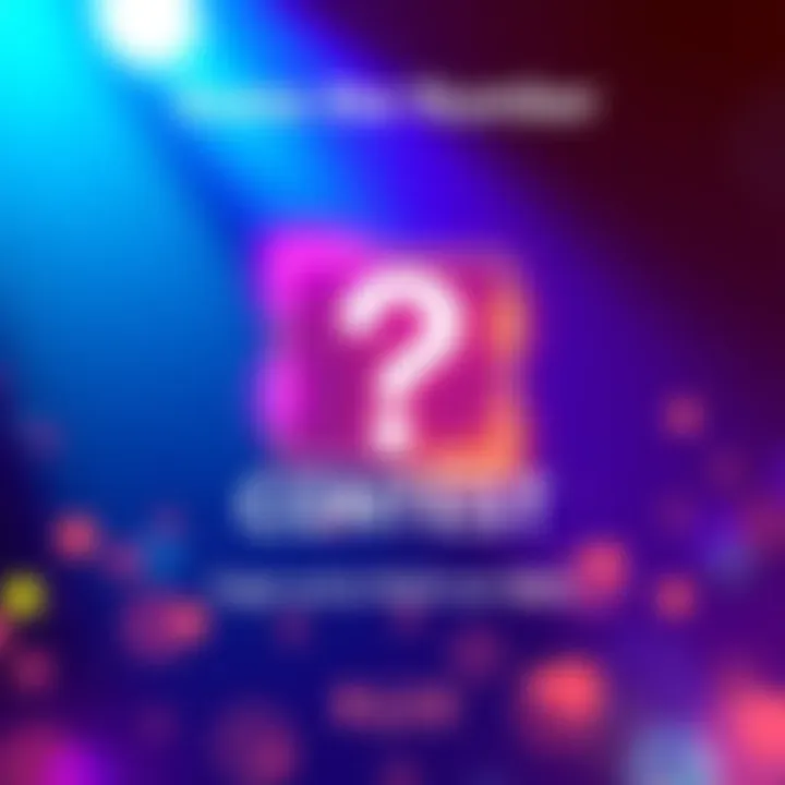 Guess the Number Contest A colorful graphic showing a question mark and the text about a contest to guess a number for a prize of R$20.