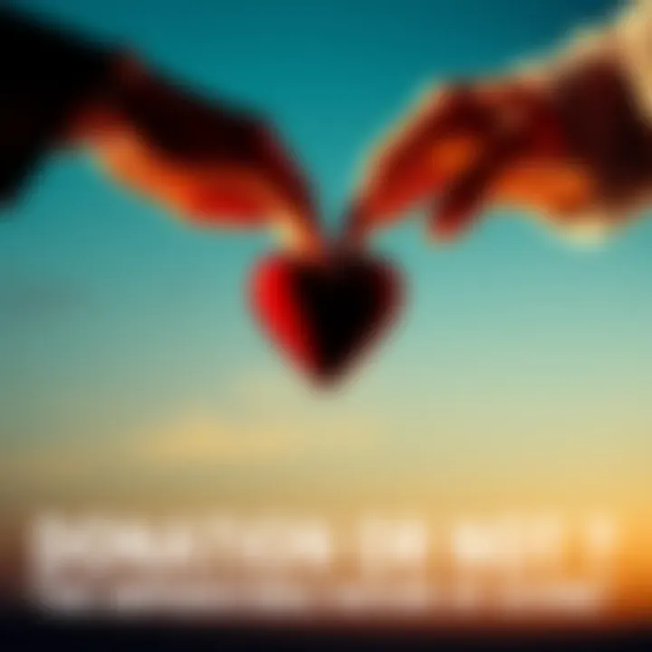 Two hands exchanging a heart symbol, representing generosity and the unpredictable nature of giving.