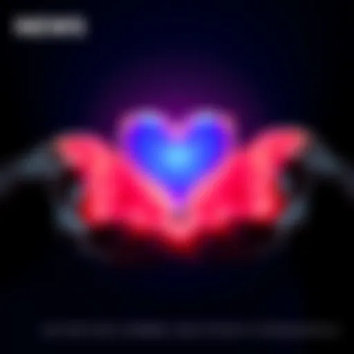 Two hands gently holding a glowing heart symbol, representing gratitude and hope.