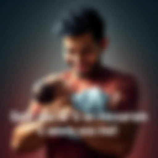 A joyful father embracing his newborn baby, showcasing love and commitment to parenting