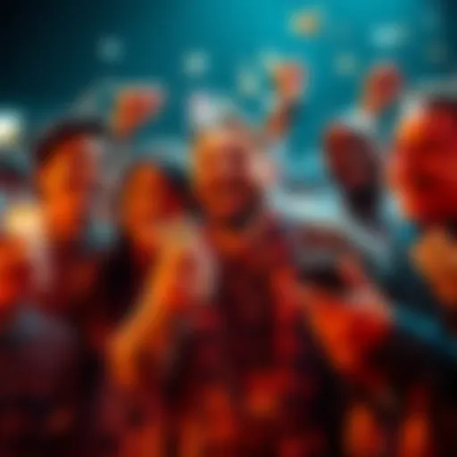 Group of people celebrating with money and smiles, embodying a prosperous mindset