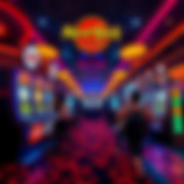 Hard Rock Casino Bonus Error A vibrant casino scene showcasing slot machines and excited gamblers discussing Donny and Danny bonuses