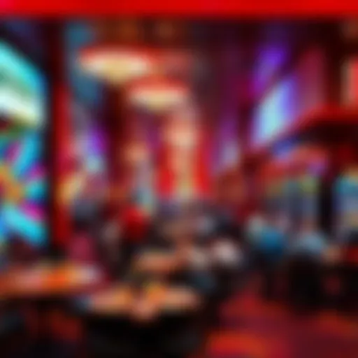 People enjoying meals and playing games at Harrahs Philadelphia