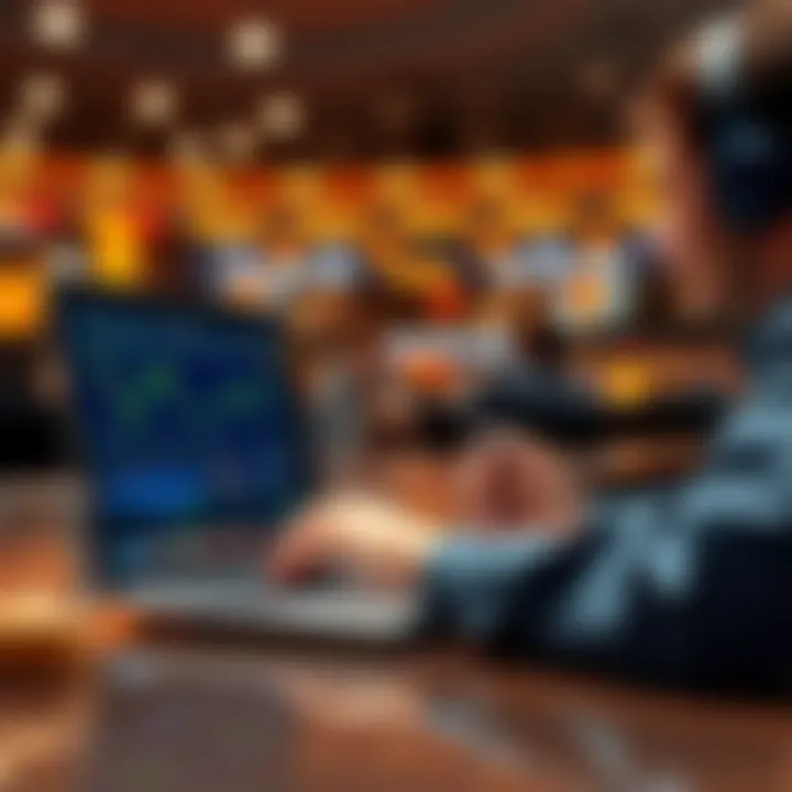 Hedge strategies for betting A person analyzing betting odds and strategies on a laptop with graphical analysis on the screen.