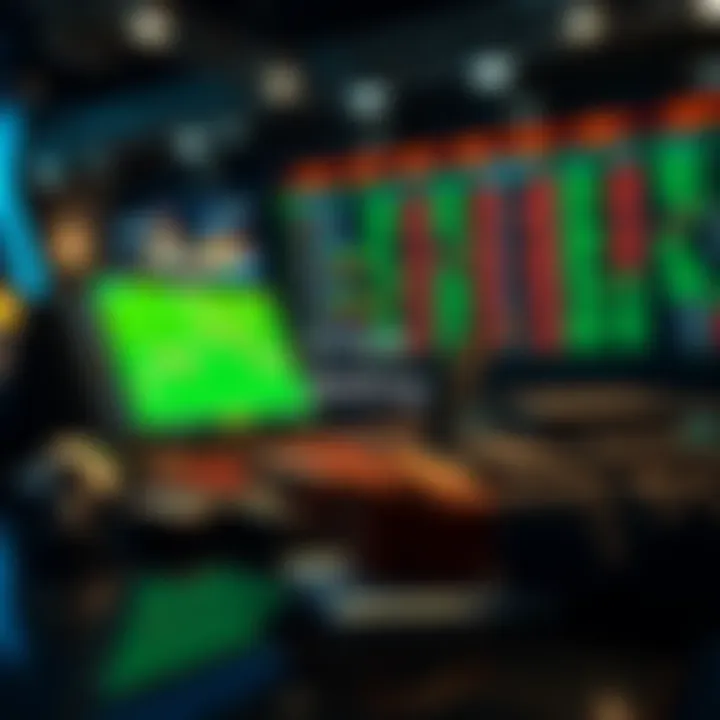 A person analyzing betting options with a laptop and notebook, focusing on risk management and profit tactics.