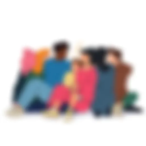A group of people sitting together, offering support and friendship to someone in need, symbolizing community and care.