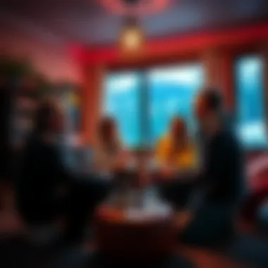 A group of people discussing solutions in a cozy Alberta setting