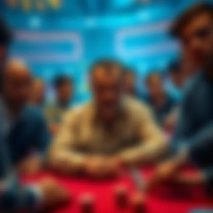A high limit gambler surrounded by onlookers, observing as bets are placed, showing intense interest, especially after a loss.