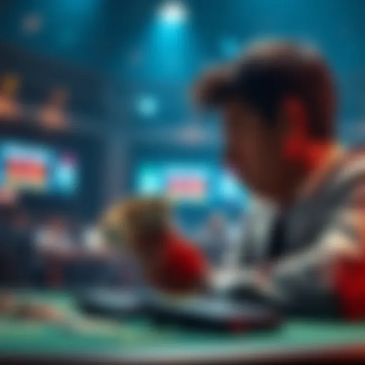 A person contemplating a risky bet with cash in hand and a calculator in front of them