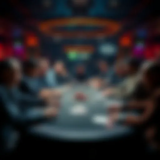 A group of players engaged in high stakes No Limit and Pot Limit Omaha poker at a full table, focused and strategizing for a long gaming session.