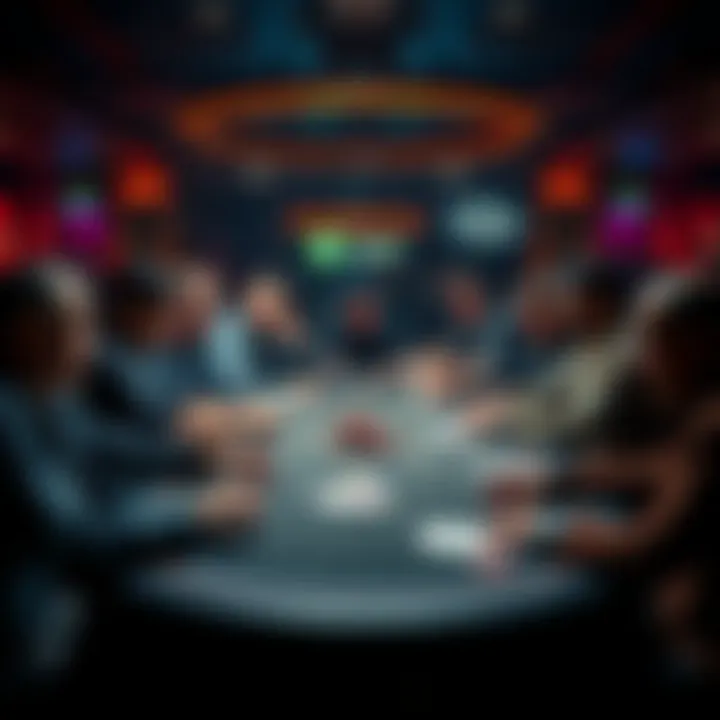 A group of players engaged in high stakes No Limit and Pot Limit Omaha poker at a full table, focused and strategizing for a long gaming session.