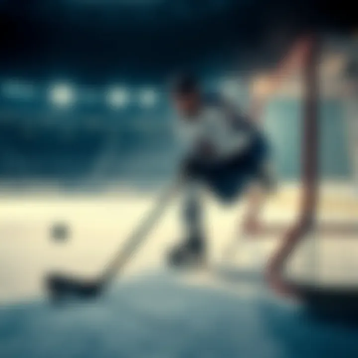 A hockey player shooting a puck into the goal during a match, representing betting strategies for hockey in 2026.