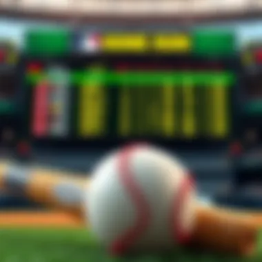 Home Run Betting Tips A baseball bat and ball with betting odds displayed on a scoreboard, representing MLB home run betting