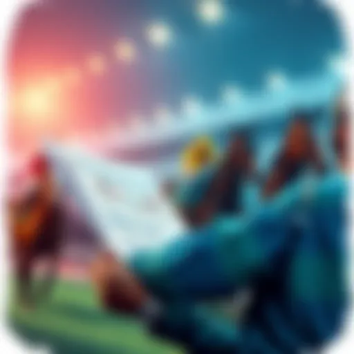 A person studying race charts and notes for novice horse races, with a focused expression.