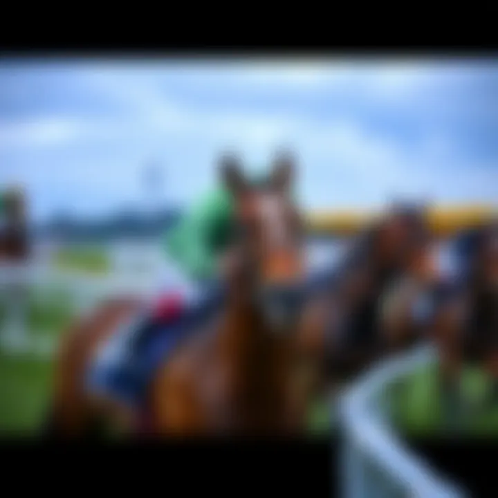 A horse racing event featuring Lovethiswayagain with jockey Billy Loughnane preparing for the race