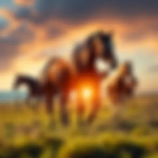 A group of horses grazing in a field near the border between Canada and the United States, symbolizing the shift of the horse industry southward.