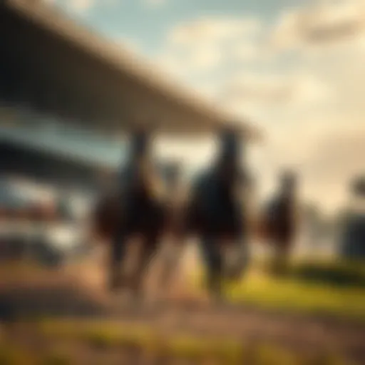 A group of horses racing on a track with spectators in the background during the Finger Lakes summer event