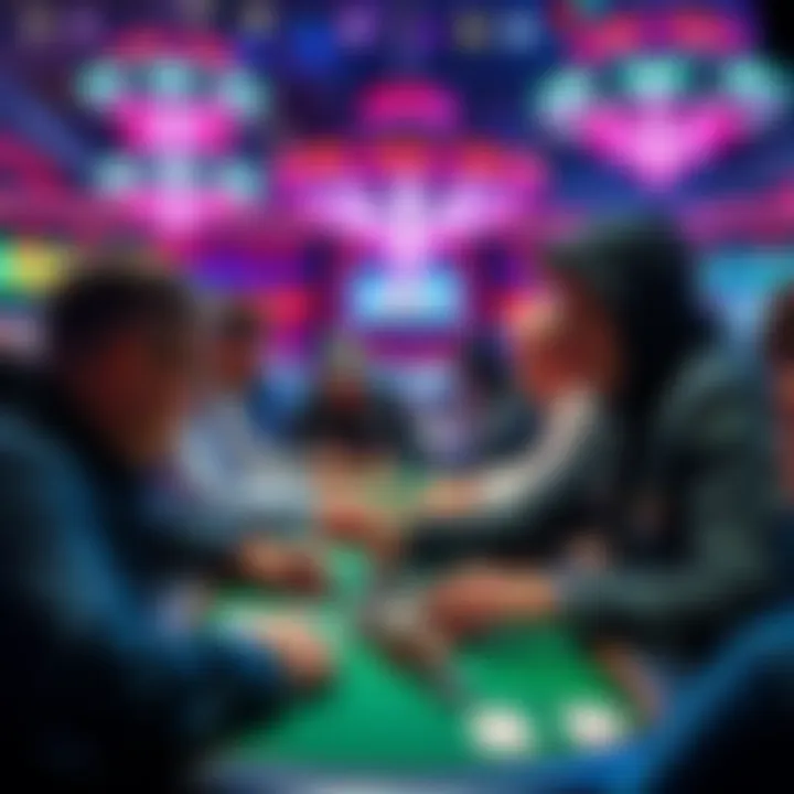 Players analyzing chip stacks and strategies at the WSOP 2026 event